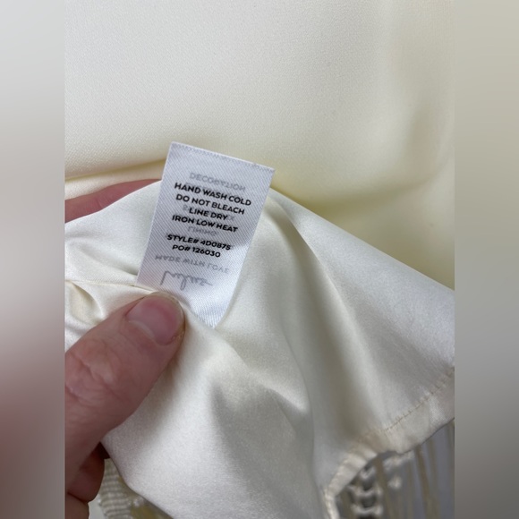 Lulus Cream One-Shoulder Fringe Midi Dress Size Small NWT - Picture 10 of 11